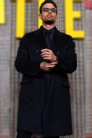 Theo James The Gentlemen 2024 Premiere Night Eddie Horniman Black Coat.
