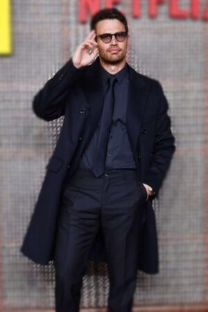 Theo James The Gentlemen 2024 Premiere Night Eddie Horniman Black Coat