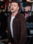 Tiny Desk Concert Justin Timberlake Brown Wool Jacket.