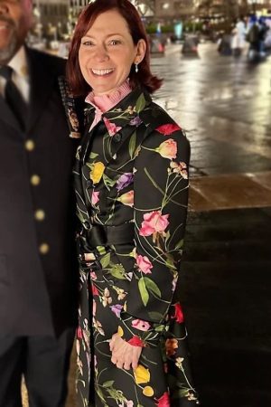 Tv Series Elsbeth 2024 Carrie Preston Floral Trench Coat.