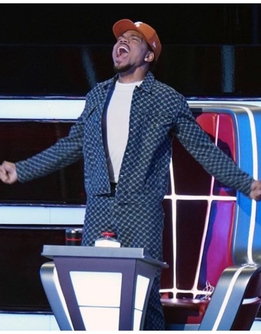 Tv Series The Voice S25 Chance The Rapper Printed Denim Jacket.
