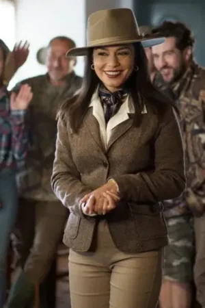 Vanessa Hudgens French Girl 2024 Movie Ruby Collins Brown Wool Blazer