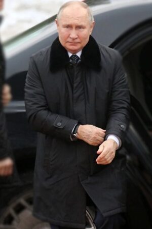 Vladimir Putin Mid-length Over Black Cotton Coat