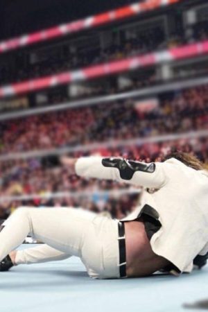 WWE Raw Seth Rollins White And Black Leather Suit.