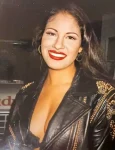 90s Singer Selena Quintanilla Moto Biker Vegan Leather Black Jacket