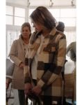 Amanda Film An Easter Bloom 2024 Aimee Teegarden Flannel Plaid Coat.