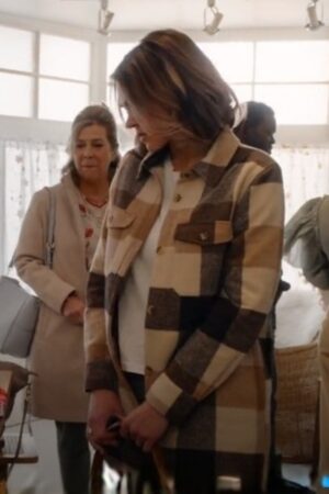 Amanda Film An Easter Bloom 2024 Aimee Teegarden Flannel Plaid Coat.