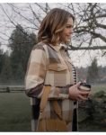 Amanda Film An Easter Bloom 2024 Aimee Teegarden Flannel Plaid Coat
