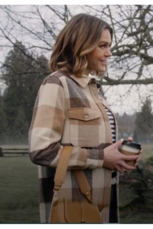 Amanda Film An Easter Bloom 2024 Aimee Teegarden Flannel Plaid Coat