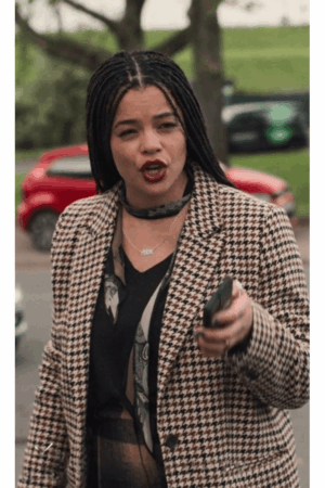 Big Mood 2024 Lydia West Houndstooth Blazer.