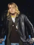 Buy American Singer Kurt Cobain Men Black Leather Coat