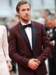 Cannes International Film Festival Ryan Gosling Red Carpet Burgundy Tuxedo