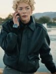 Detective Ellen Ridgway 2024 Movie Lights Out Jaime King Black Leather Jacket