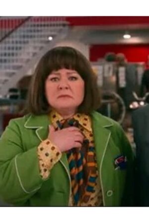 Donna Stankowski Film Unfrosted 2024 Melissa McCarthy Green Coat