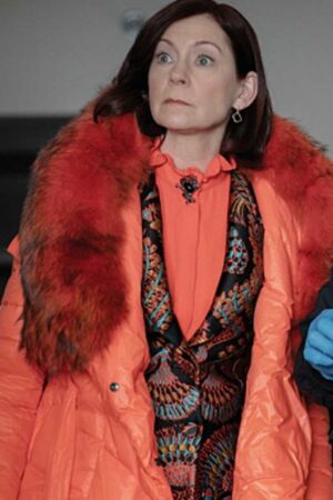 Elsbeth Tascioni Series Elsbeth 2024 Carrie Preston Orange Puffer Coat