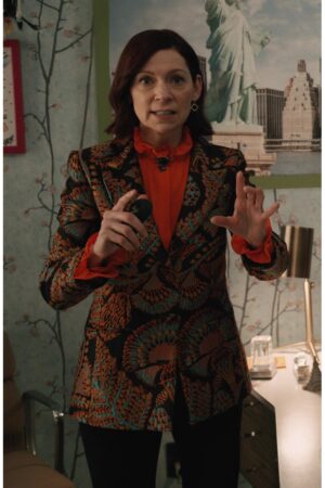 Elsbeth Tascioni Tv Series Elsbeth 2024 Carrie Preston Jacquard Printed Blazer