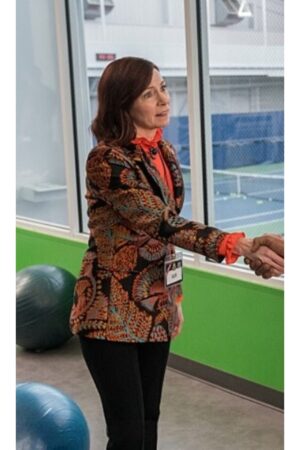 Elsbeth Tascioni Tv Series Elsbeth 2024 Carrie Preston Jacquard Printed Blazer.
