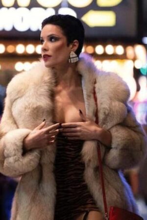 Halsey MaXXXine 2024 Tabby Faux Fur Brown Coat