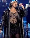 Jennifer Hudson Iheartradio Music Awards 2024 Black Leather Trench Coat.