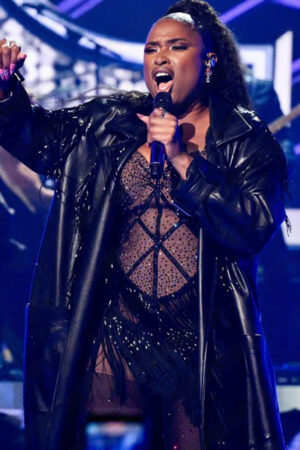 Jennifer Hudson Iheartradio Music Awards 2024 Black Leather Trench Coat