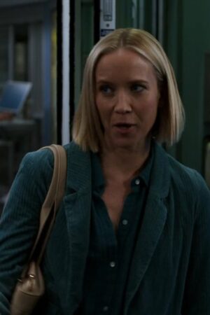 Jessy Schram Chicago Med Season 8 Hannah Asher Green Corduroy Blazer.