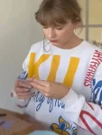 KU University Of Kansas Taylor Swift White Sweatshirt