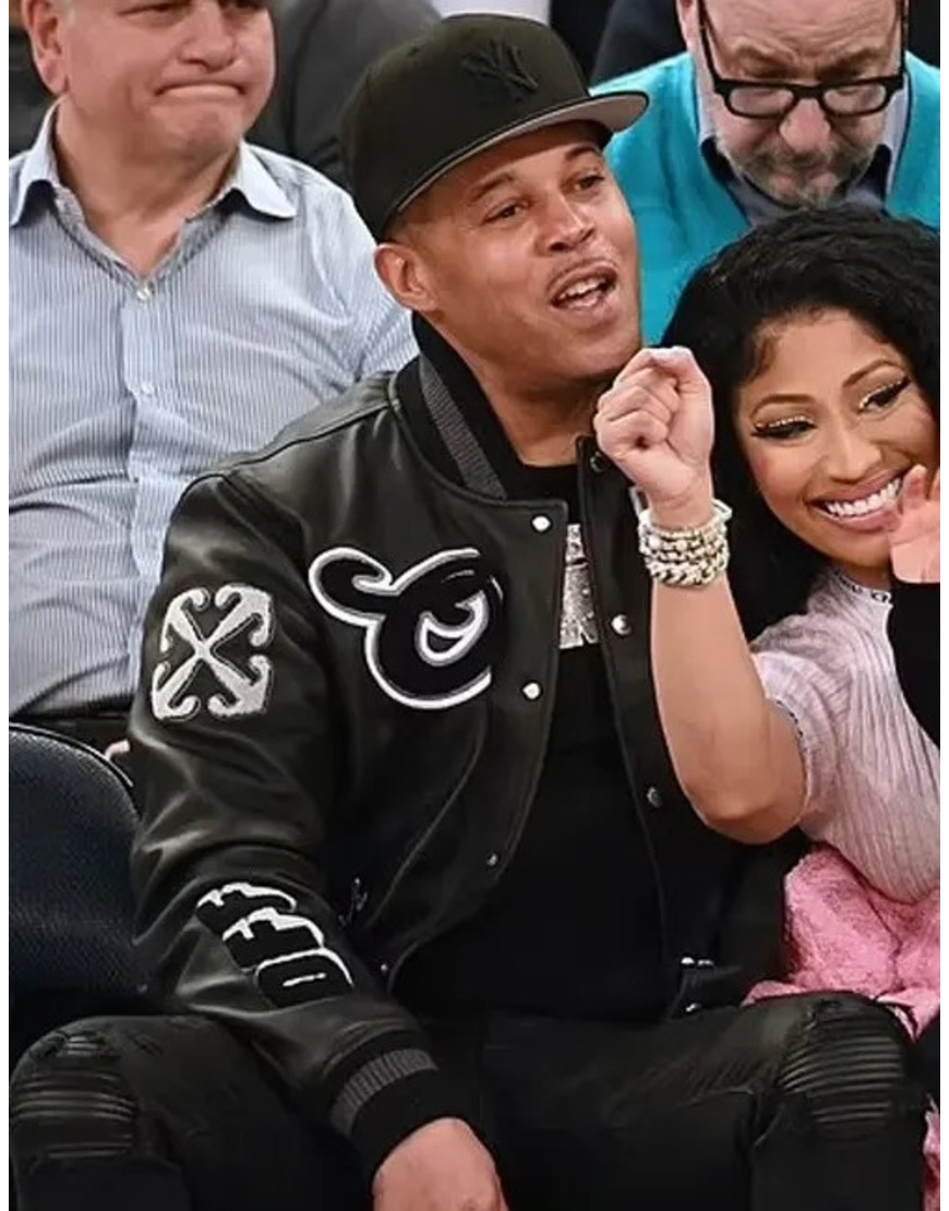 Kenneth Petty Cheers New York Knicks Black Varsity Jacket Kenneth Petty Cheers New York Knicks Black Varsity Jacket