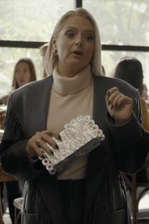 Lexi Tv Series Not Dead Yet S02 Lauren Ash Grey Fringe Coat