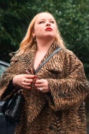 Maggie Tv Series Big Mood 2024 Nicola Coughlan Tiger Stripe Animal Print Coat