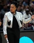 March Madness Dawn Staley Louis Vuitton Silver Leather Jacket.