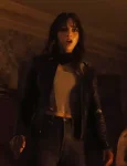 Melissa Barrera Abigail Movie 2024 Joey Black Leather Jacket