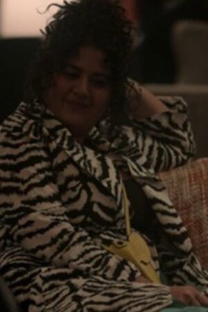 Natasha Behnam Tv Series The Girls On The Bus 2024 Lola Rahaii Zebra Coat.