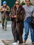 New-York-City-Jennifer-Lopez-Brown-Fur-Coat