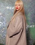 Rihanna Launch Party 2024 In Monochrome Coat.
