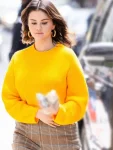Selena Gomez Nyc Only Murders In The Building 2024 Yellow Sweater