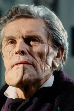Shop Men And Women Poor Things Willem Dafoe Purple Trench Coat.