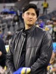 Sofi Stadium Dodgers Superstar Shohei Ohtani’s Black Leather Jacket