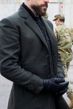Special Agent Omar Adom FBI Zeeko Zaki Charcoal Gray Coat.