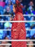 WWE Smackdown Bayley Python Print Red Faux Leather Coat