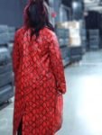 WWE Smackdown Bayley Python Print Red Faux Leather Trench Coat.