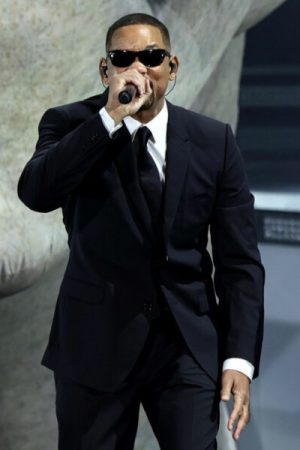 Will Smith Coachella Music Festival 2024 Black Suit.