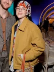 96th Oscars Luncheon Billie Eilish Yellow Wool Jacket.