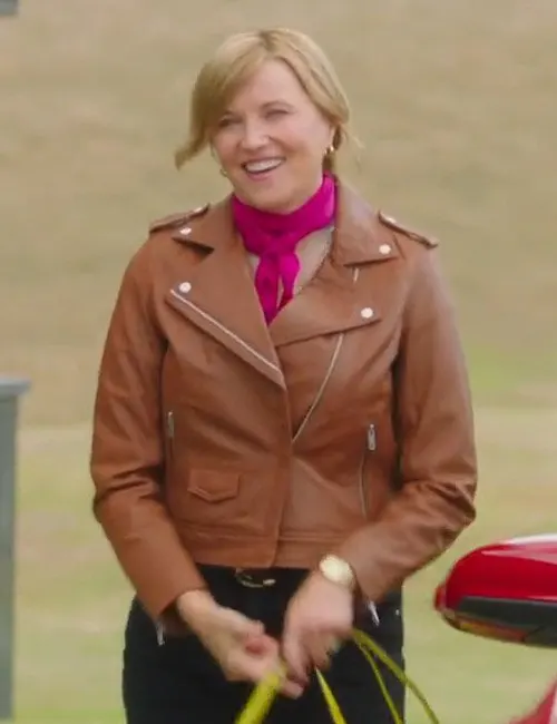 Alexa Crowe My Life Is Murder S03 Brown Biker Leather Jacket Alexa Crowe My Life Is Murder S03 Brown Biker Leather Jacket