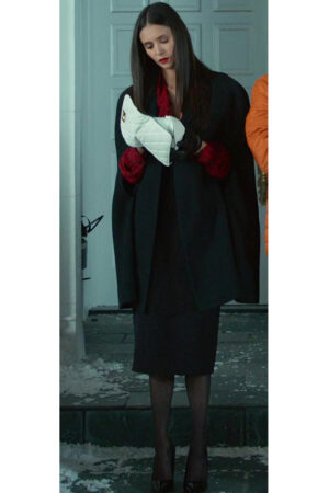 Amanda Tanner Film Reunion 2024 Nina Dobrev Black Cape Coat