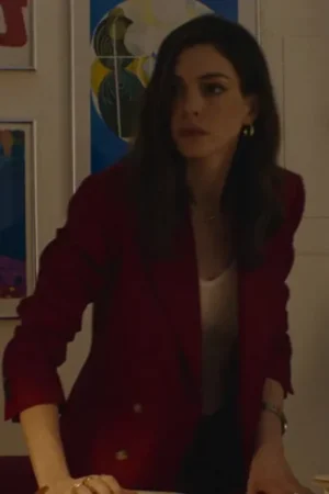 Anne Hathaway The Idea Of You 2024 Movie Solène Red Blazer