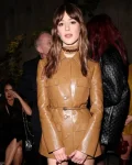 Daisy Edgar Gucci Cruise 2025 Camel Faux Leather Coat