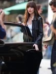 Dakota Johnson Movie Materialists 2024 Leather Coat