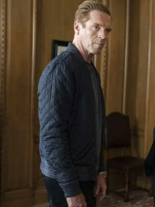 Damian Lewis Billions Blue Quilted Jacket
