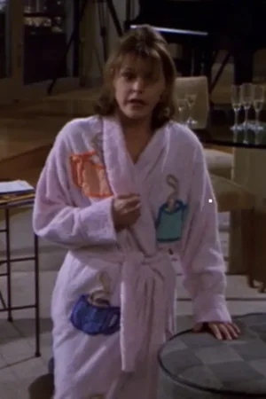 Daphne Moon Frasier Tv Series Season 03 Jane Leeves Coffee Print Light Purple Bathrobe