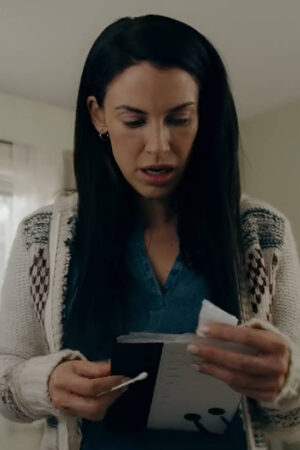 Donna Fendyr Film A Stranger’s Child 2024 Jessica Lowndes White Hooded Cardigan